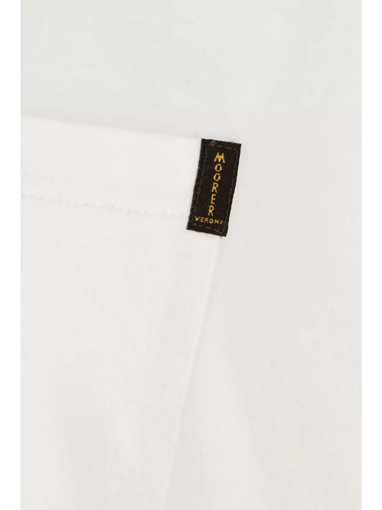 Moorer Cotton Crew Neck T-shirt With Chest Pocket In White