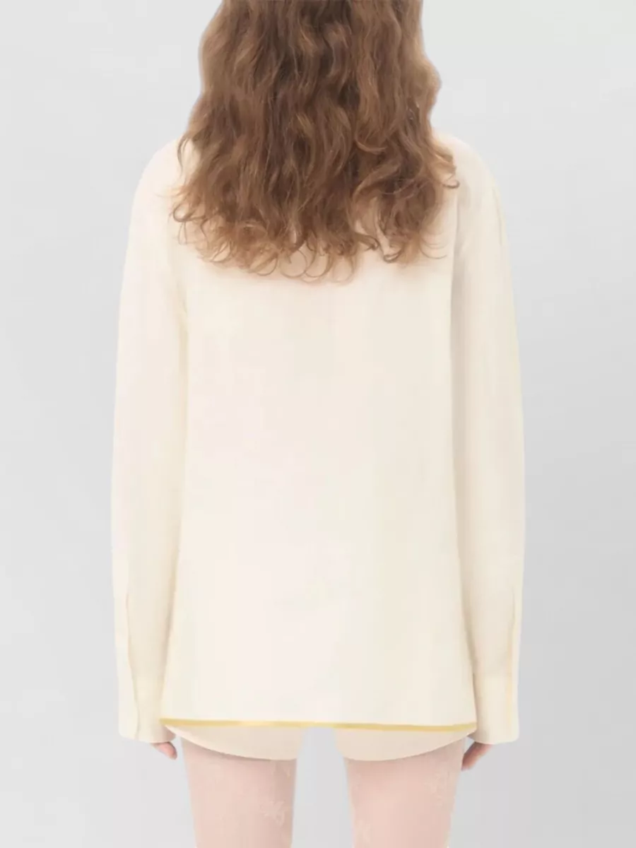 Valentino Garavani Linen Floral-Embroidered Shirt