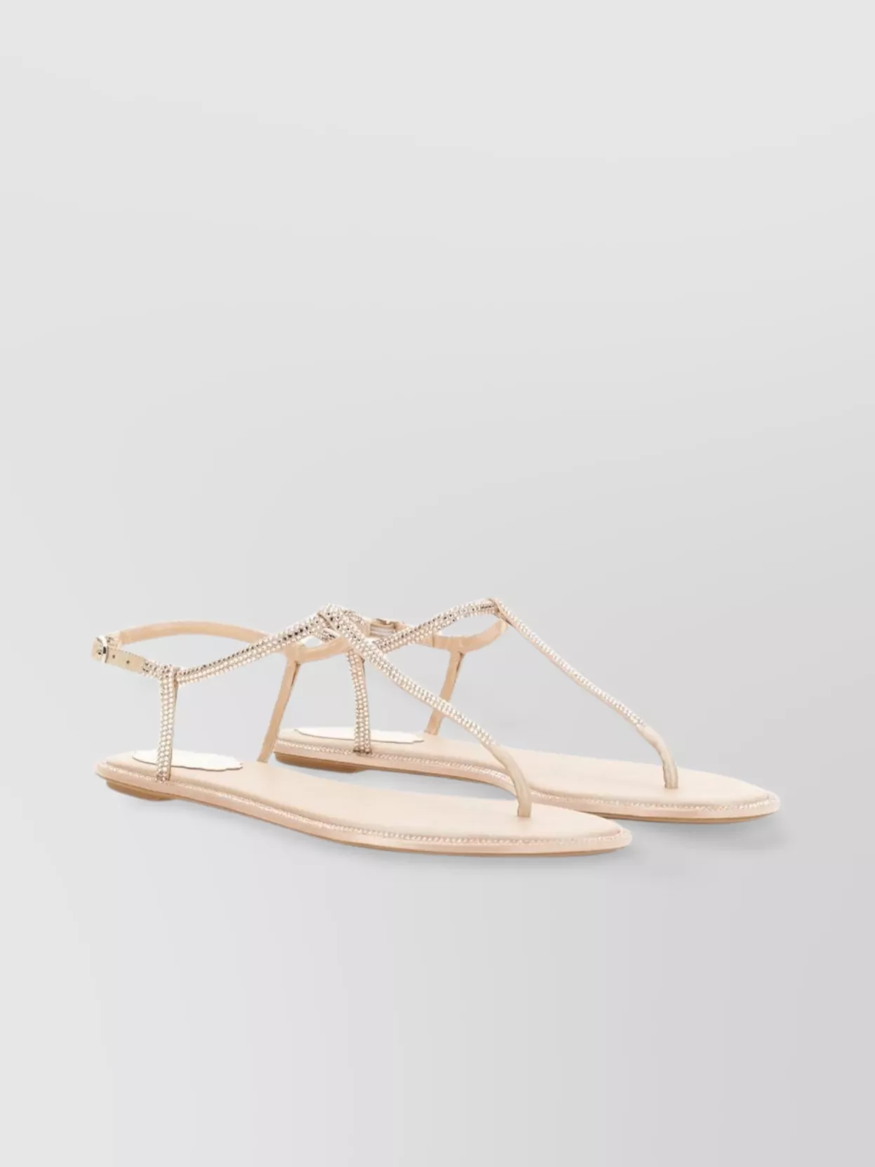 Rene Caovilla "Diana" Embellished Straps Flat Sole Sandals