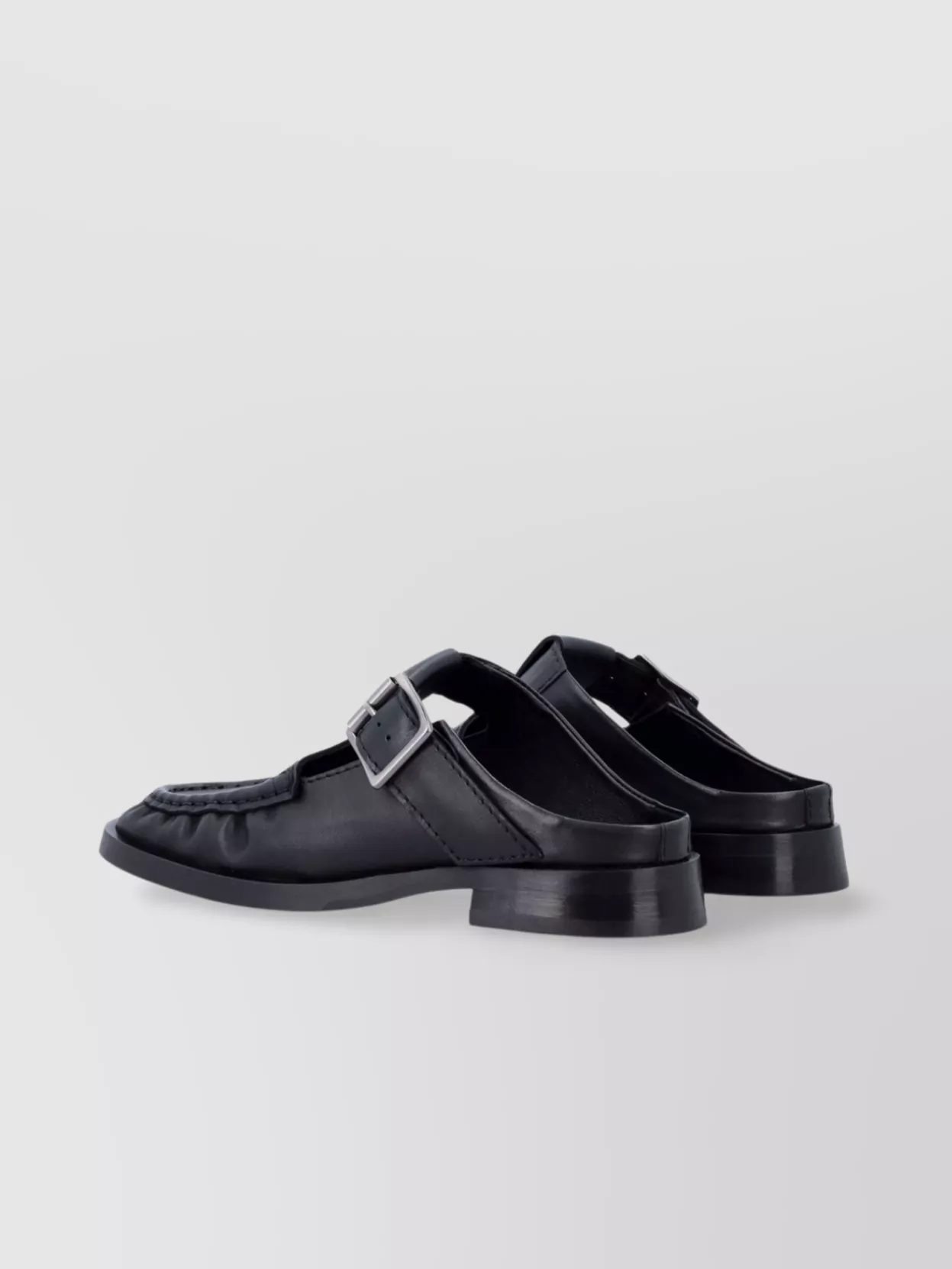 Miista Gianna Lace-Up Leather Mule Buckle Detail