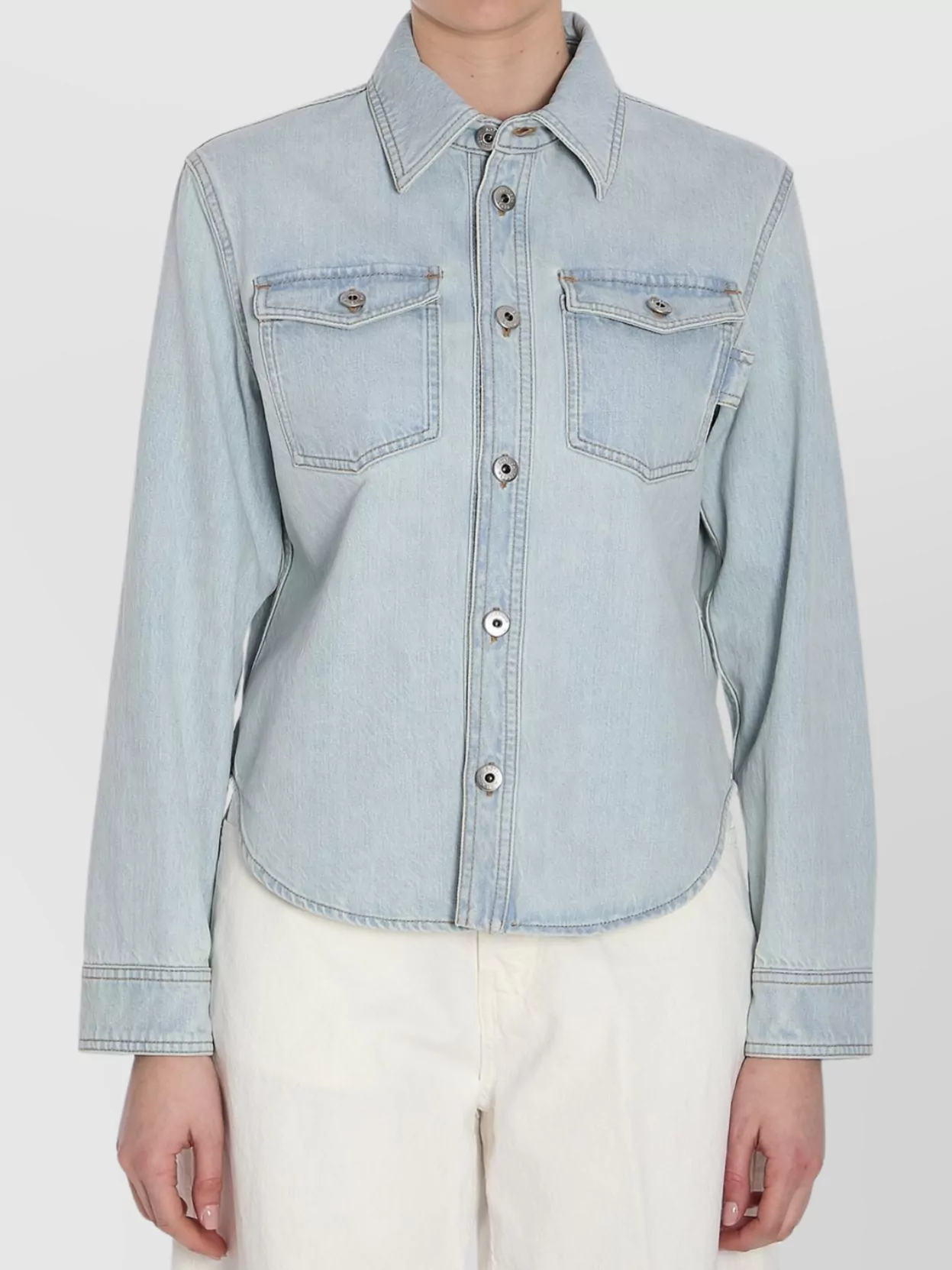 Bottega Veneta Denim Shirt Pointed Collar
