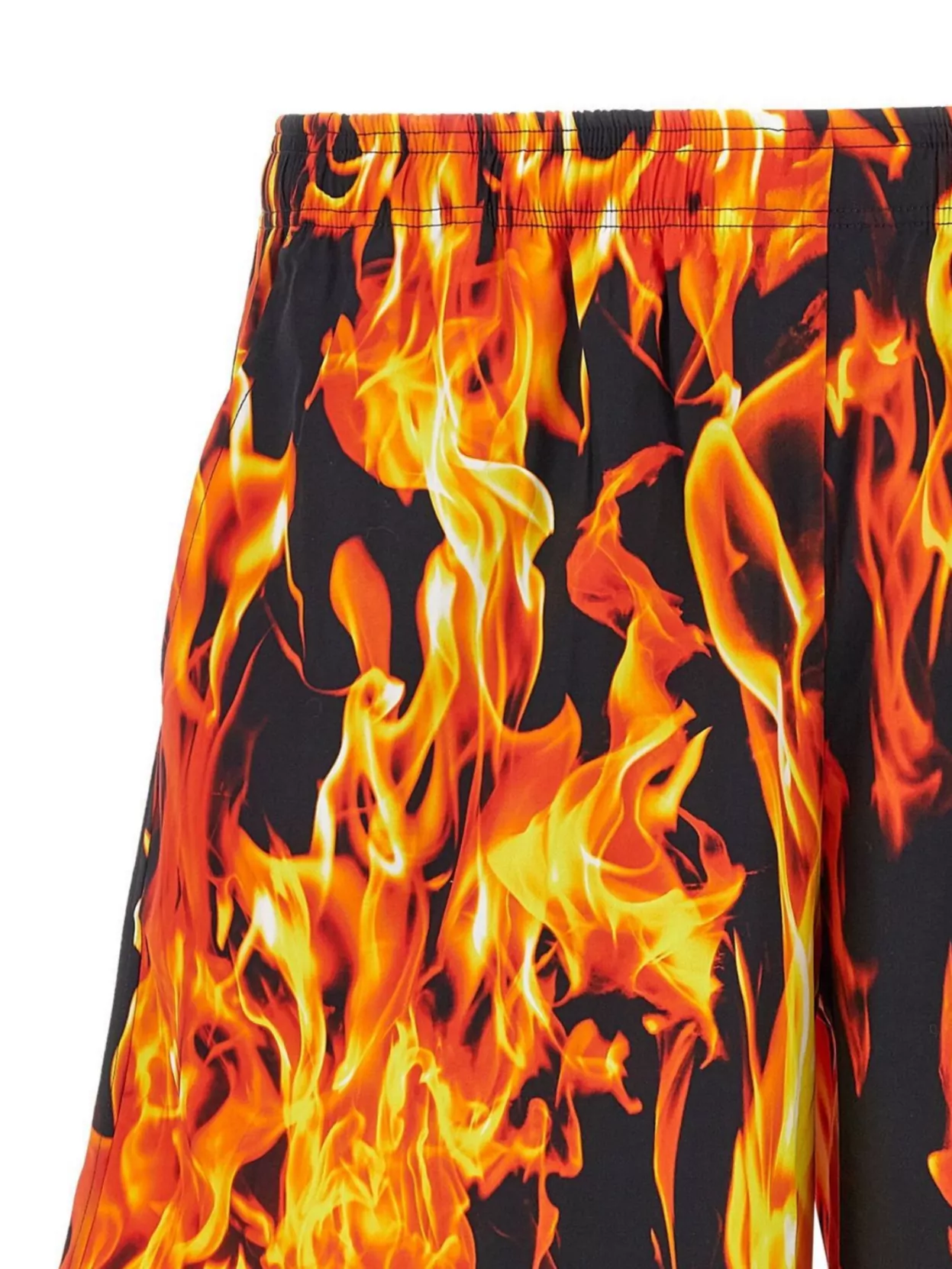 Vetements 'flames' All-over Print Shorts With Back Pocket