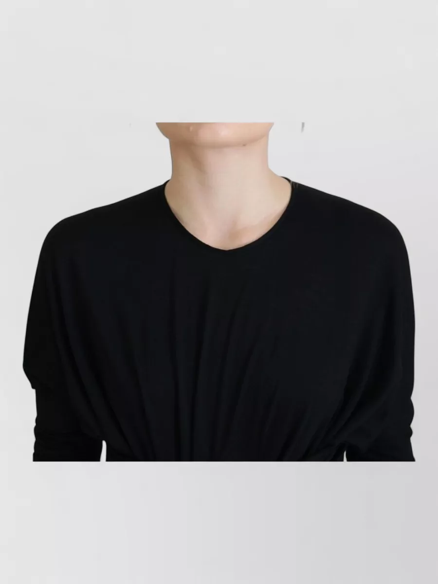 Dolce&Gabbana Wool Long-Sleeve Wrap Maxi Dress
