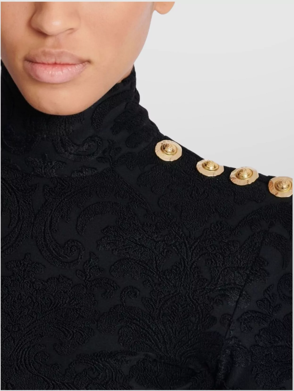 Balmain Buttoned Shoulder Sleeve Top