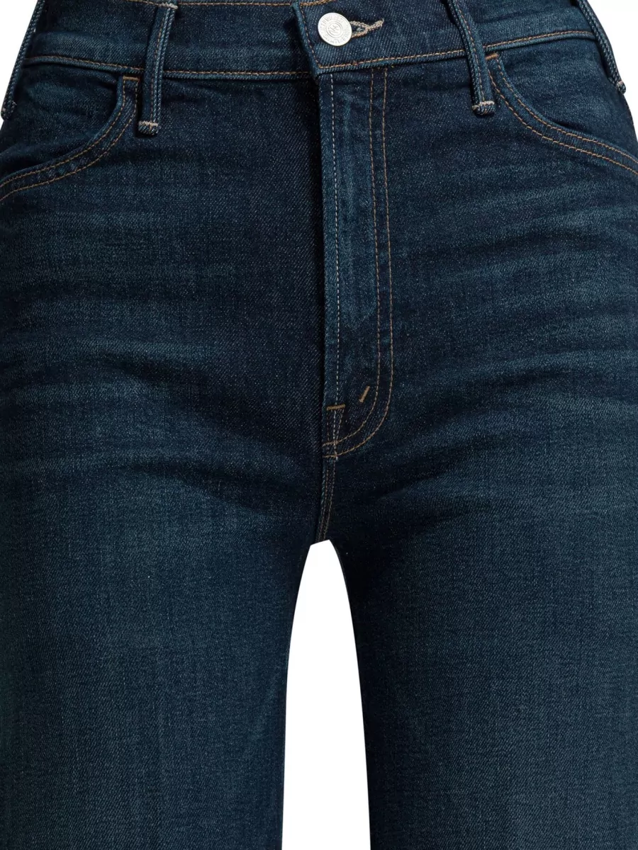 Mother Wide Leg Jeans Folded Cuffs Five Pockets