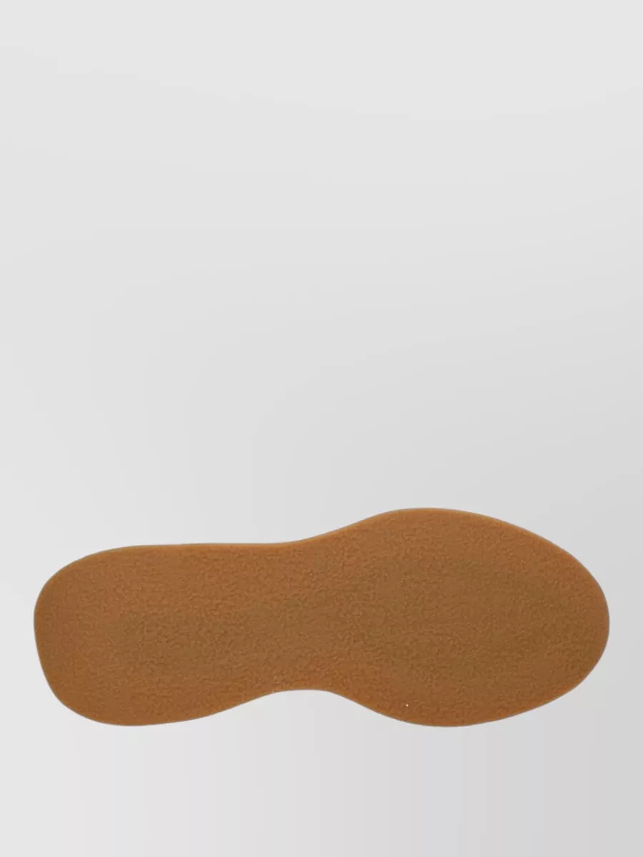 Boss Leather Sneakers Low Profile Contrast Sole Perforated