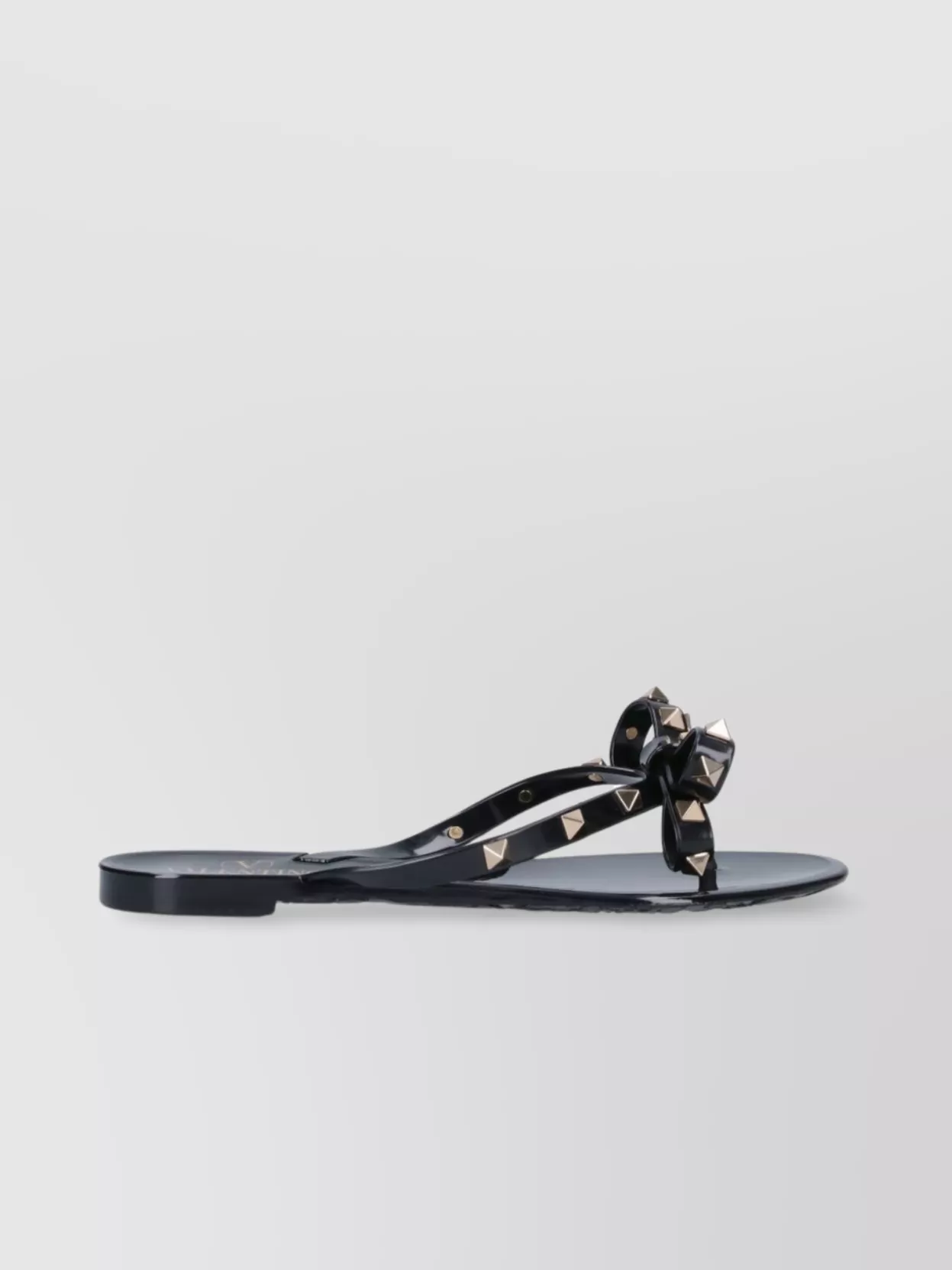 Valentino Garavani Heel Sandals With Bow Accent And Studded Embellishments
