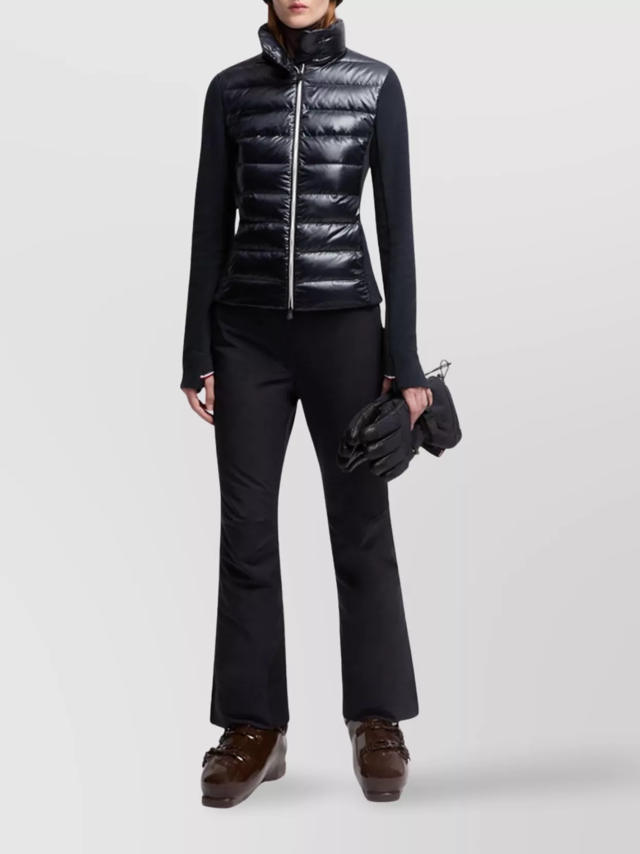 Moncler Insulated Zip Sweatshirt For Outdoor Activities In Black