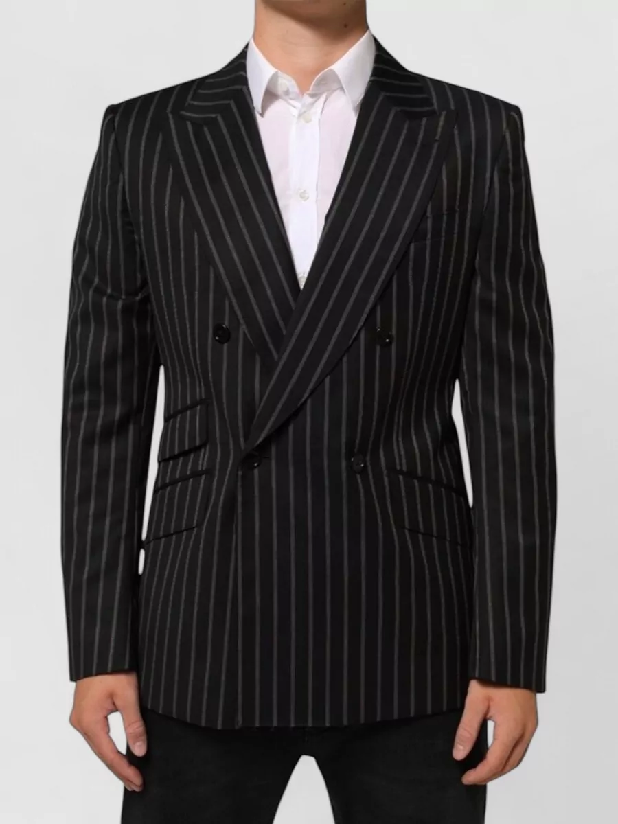 Dolce&Gabbana striped slim-fit wool blazer