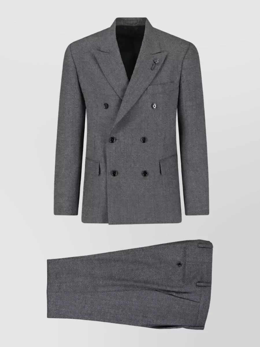 Lardini Virgin Wool Double-Breasted Coat