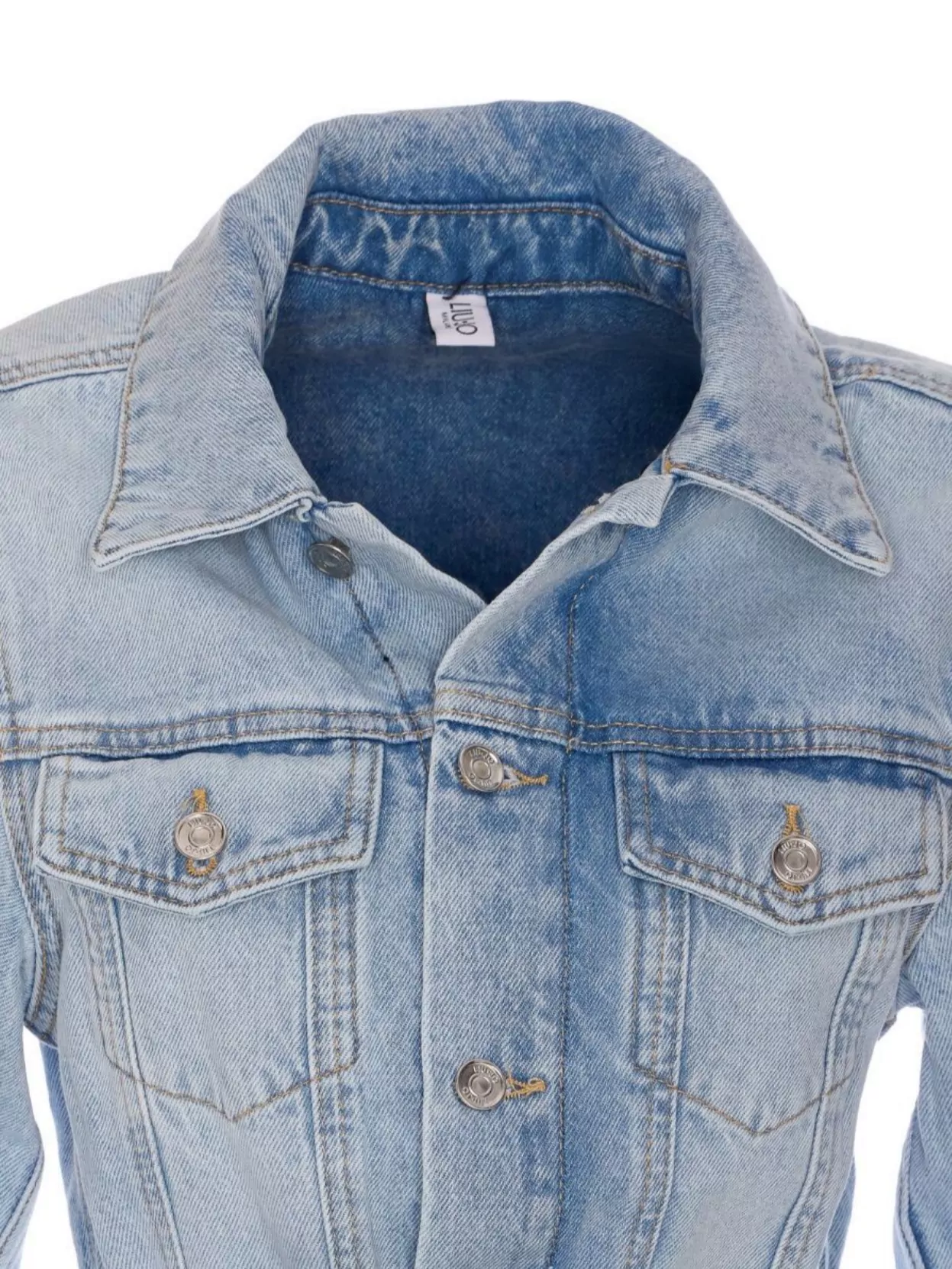 Liu •jo Denim Jacket With Belted Waist And Pockets