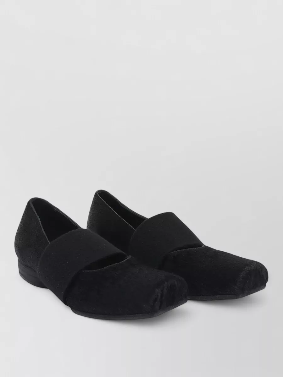 Uma Wang Leather Square-Toe Ballerina Flats