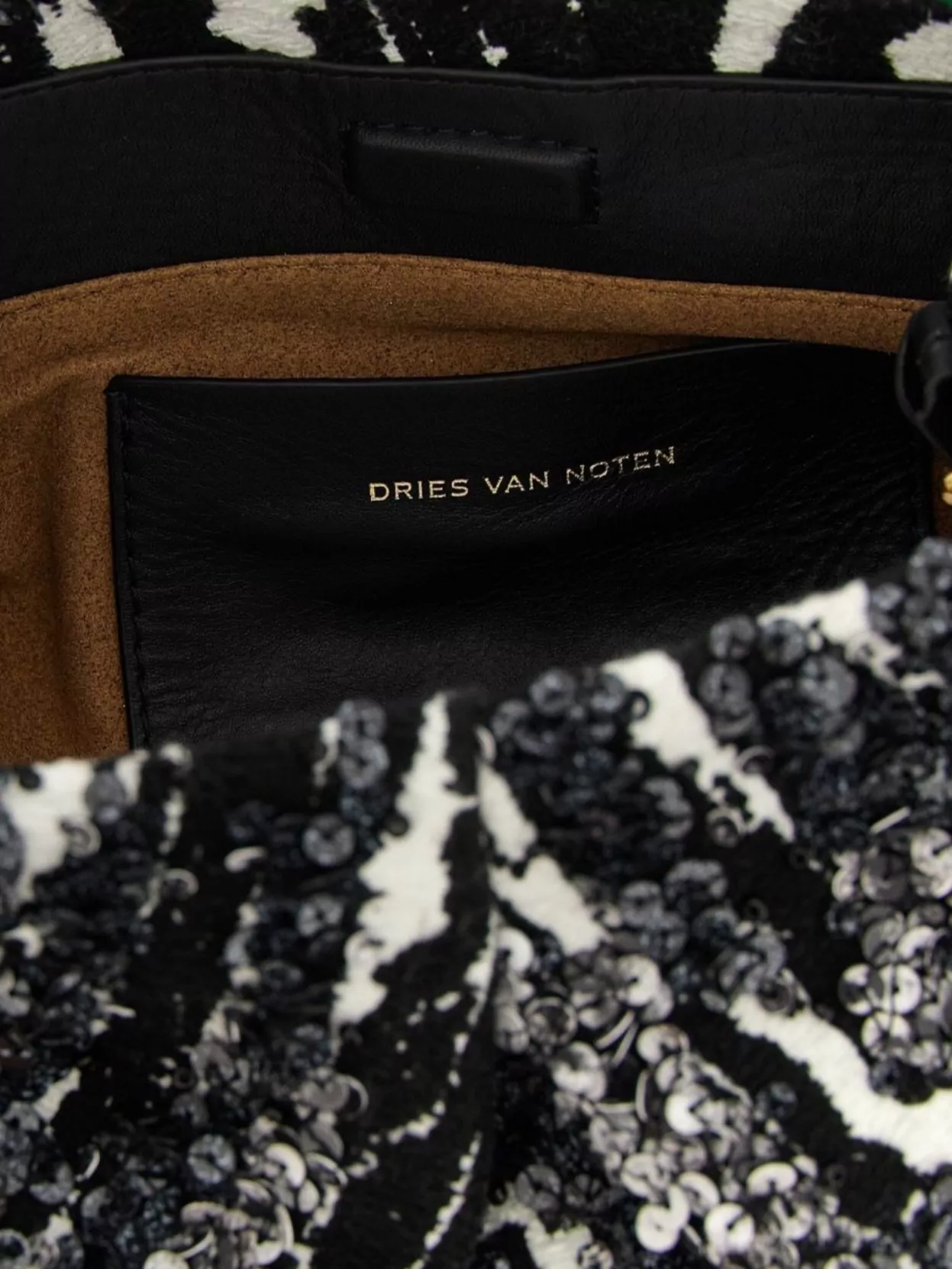 Dries Van Noten Sequin Structured Mini Bag With Top Handle