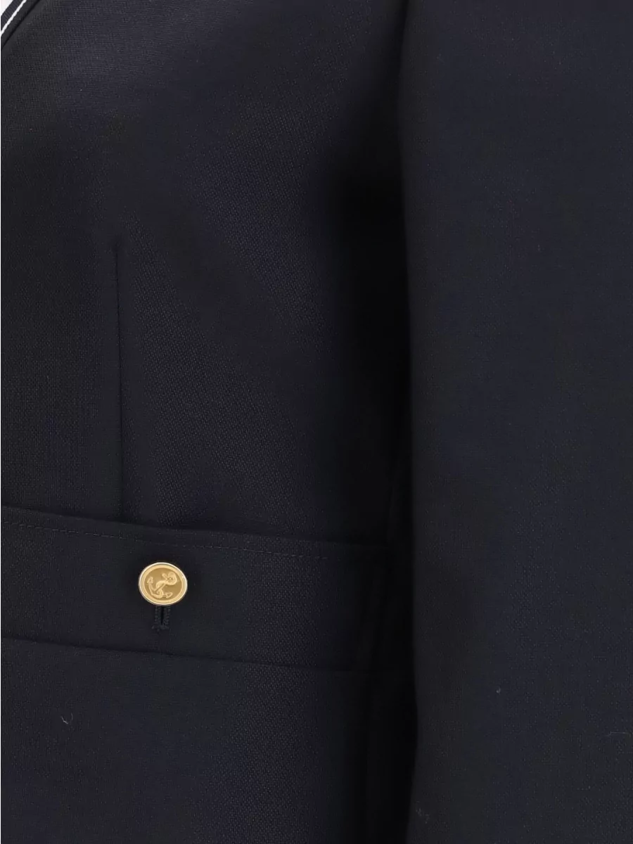 Thom Browne Merino Wool V-Neck Hopsack Suit Jacket