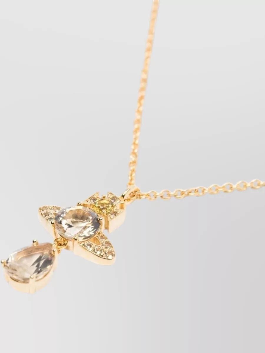 Vivienne Westwood Pendant Chain Link Necklace Gold Tone