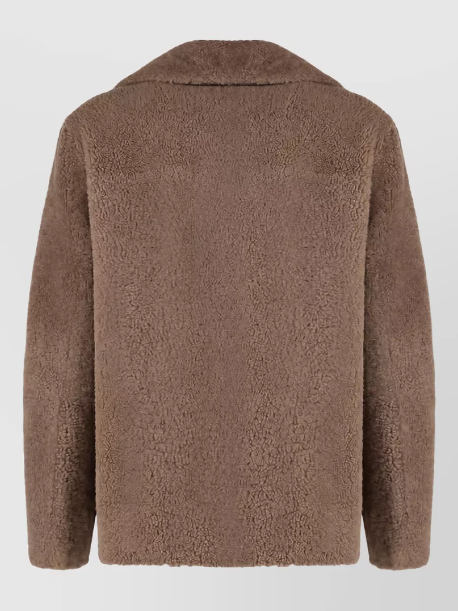 S Max Mara Shearling Double-Breasted Peacoat