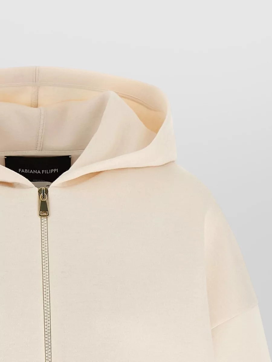 Fabiana Filippi Cashmere Hooded Top Kangaroo Pocket