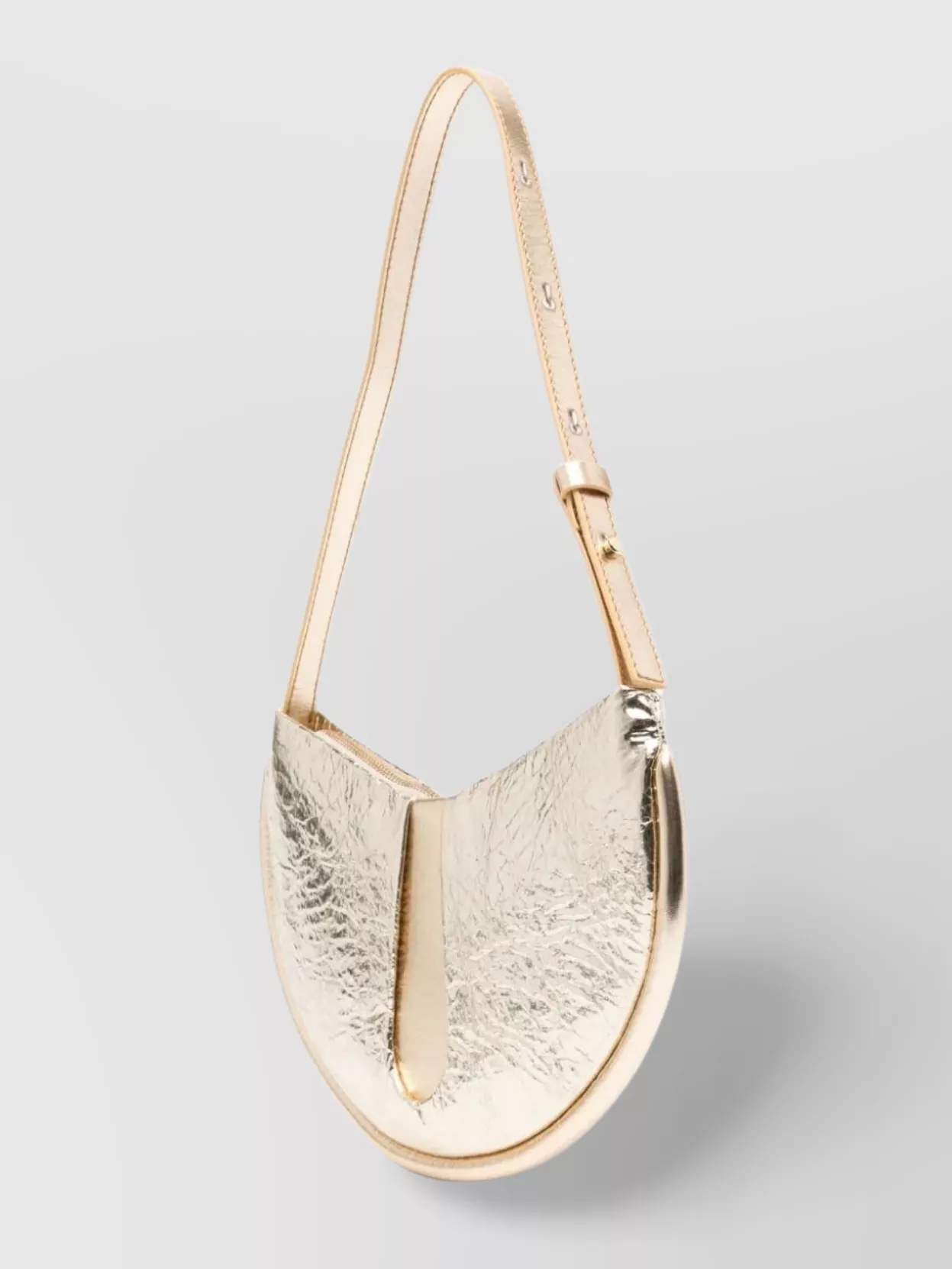 Themoirè Pineapple Fabric Half-moon Shoulder Bag In Neutrals