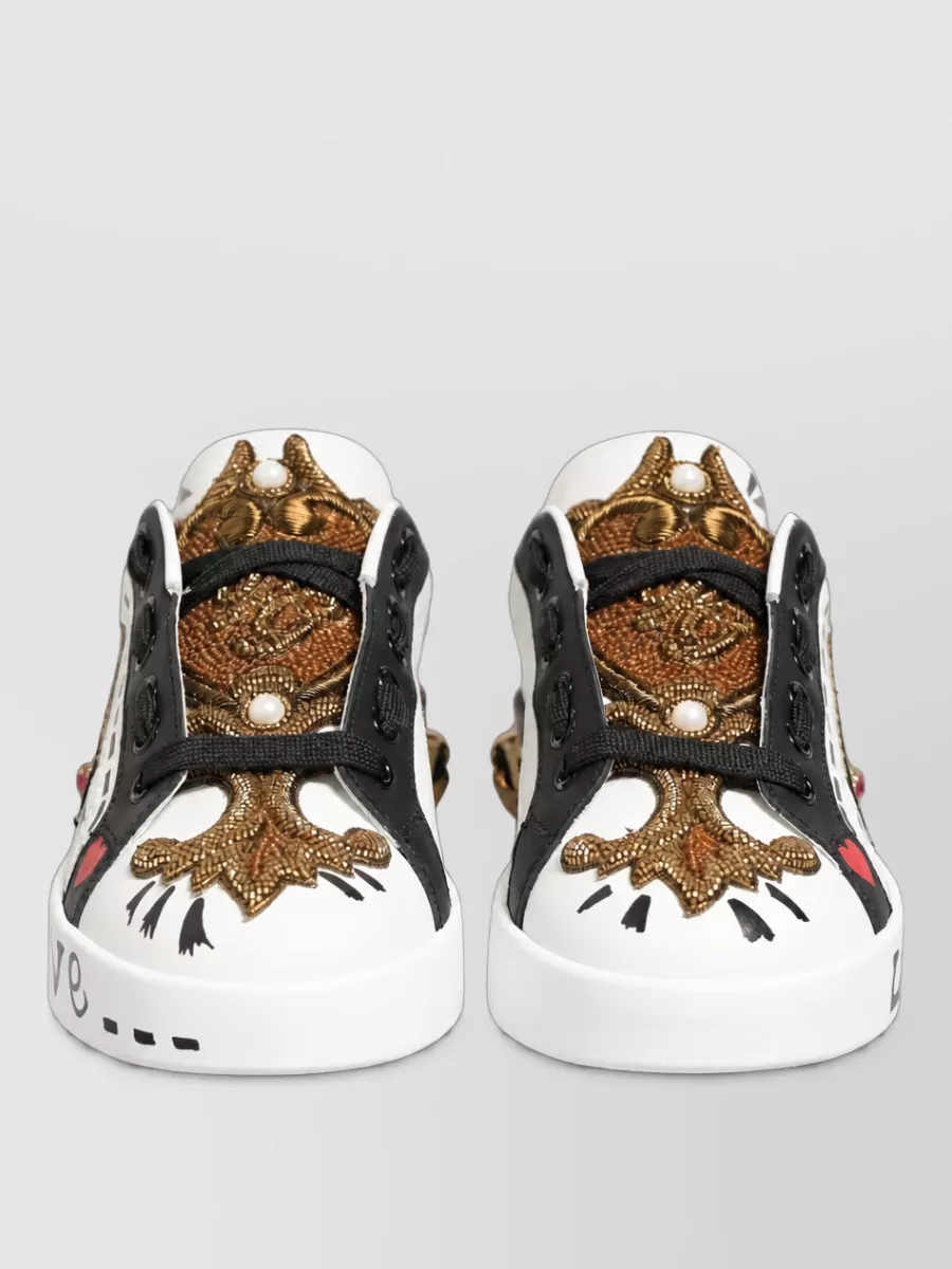 Dolce&Gabbana leather studded low-top sneakers