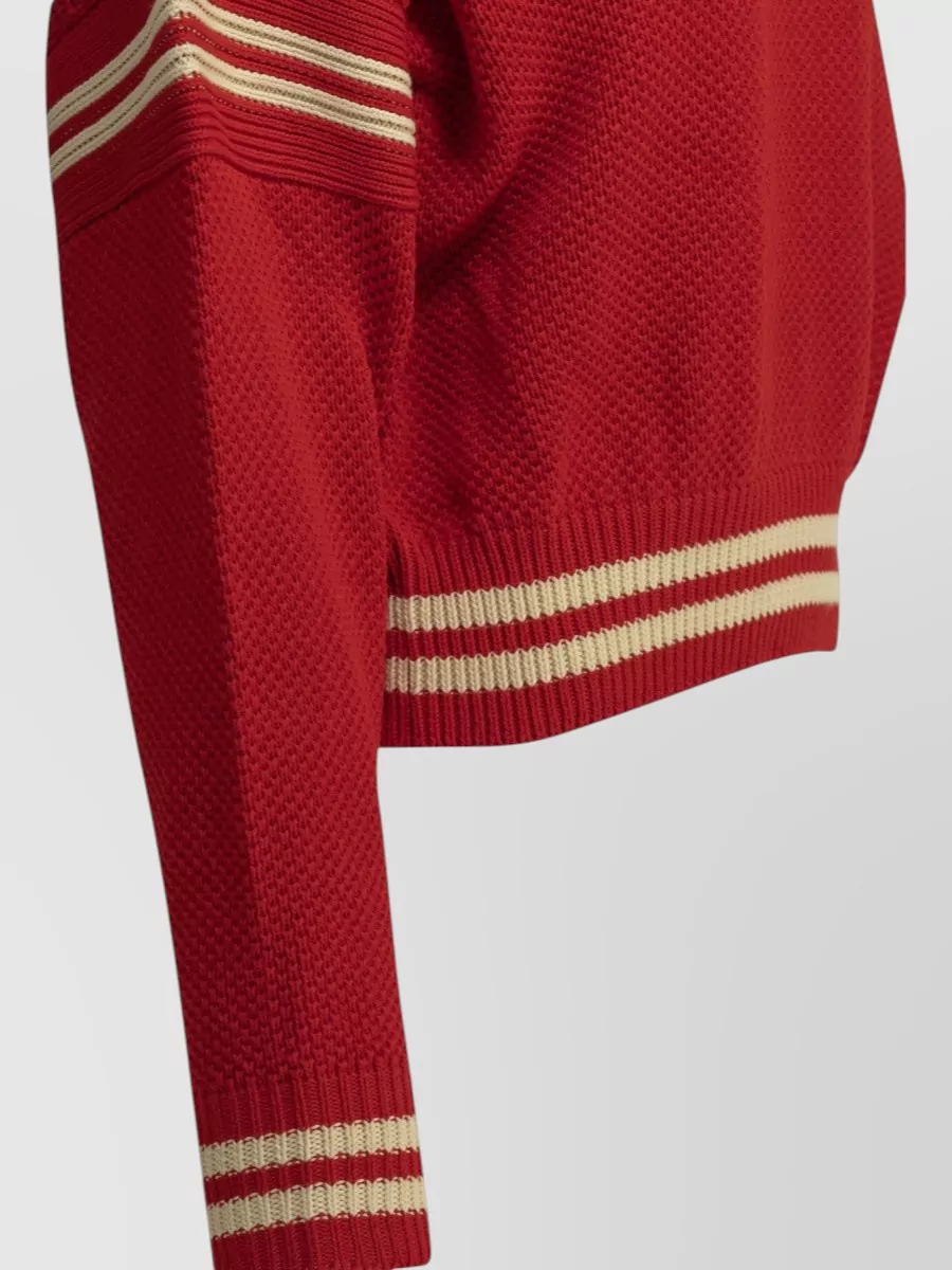 Golden Goose Cotton Waffle-Knit Oversized Logo-Embroidered Sweater
