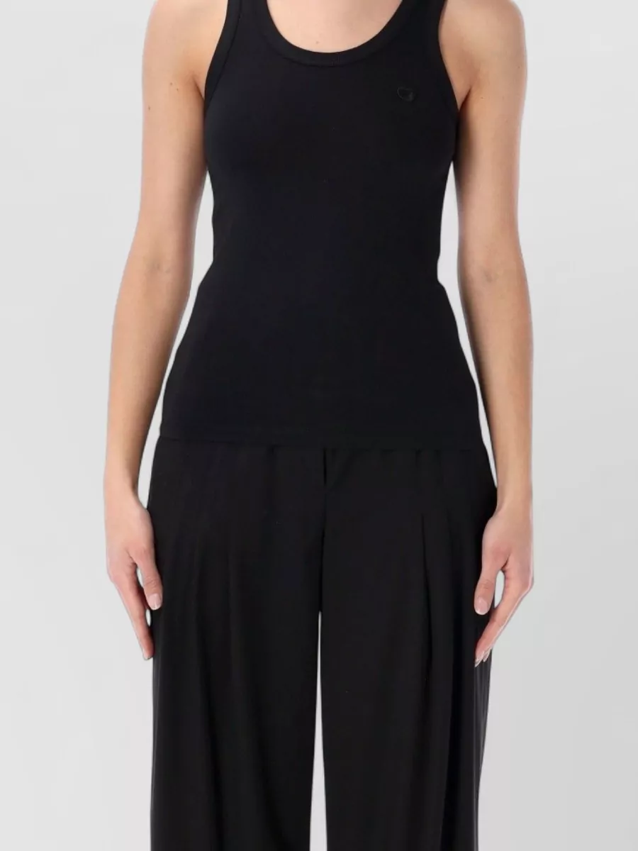 Coperni Logo Tank Top Fitted Scoop Neck In Black