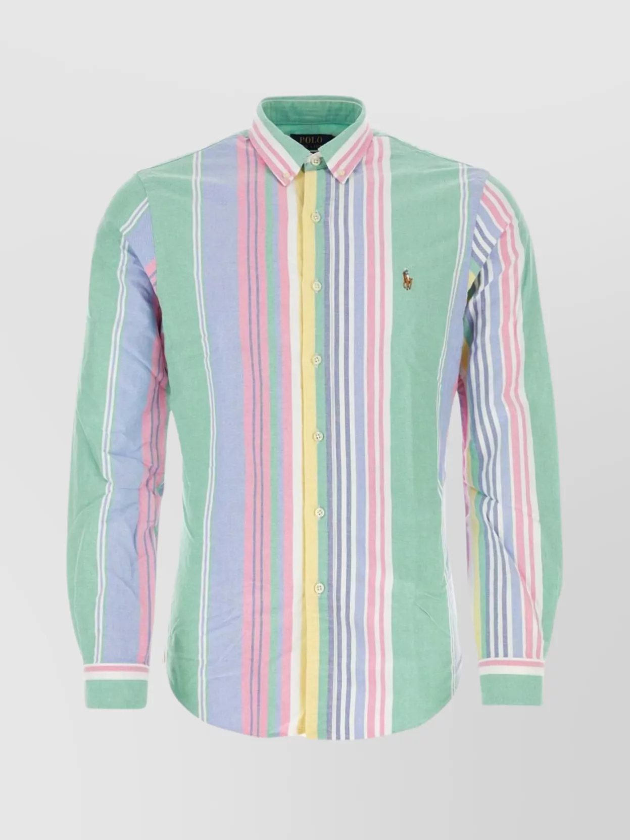 Polo Ralph Lauren Striped Embroidered Oxford Shirt In 001