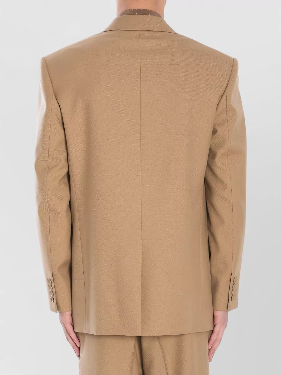 Saint Laurent Single Breasted Wool Jacket Notch Lapel