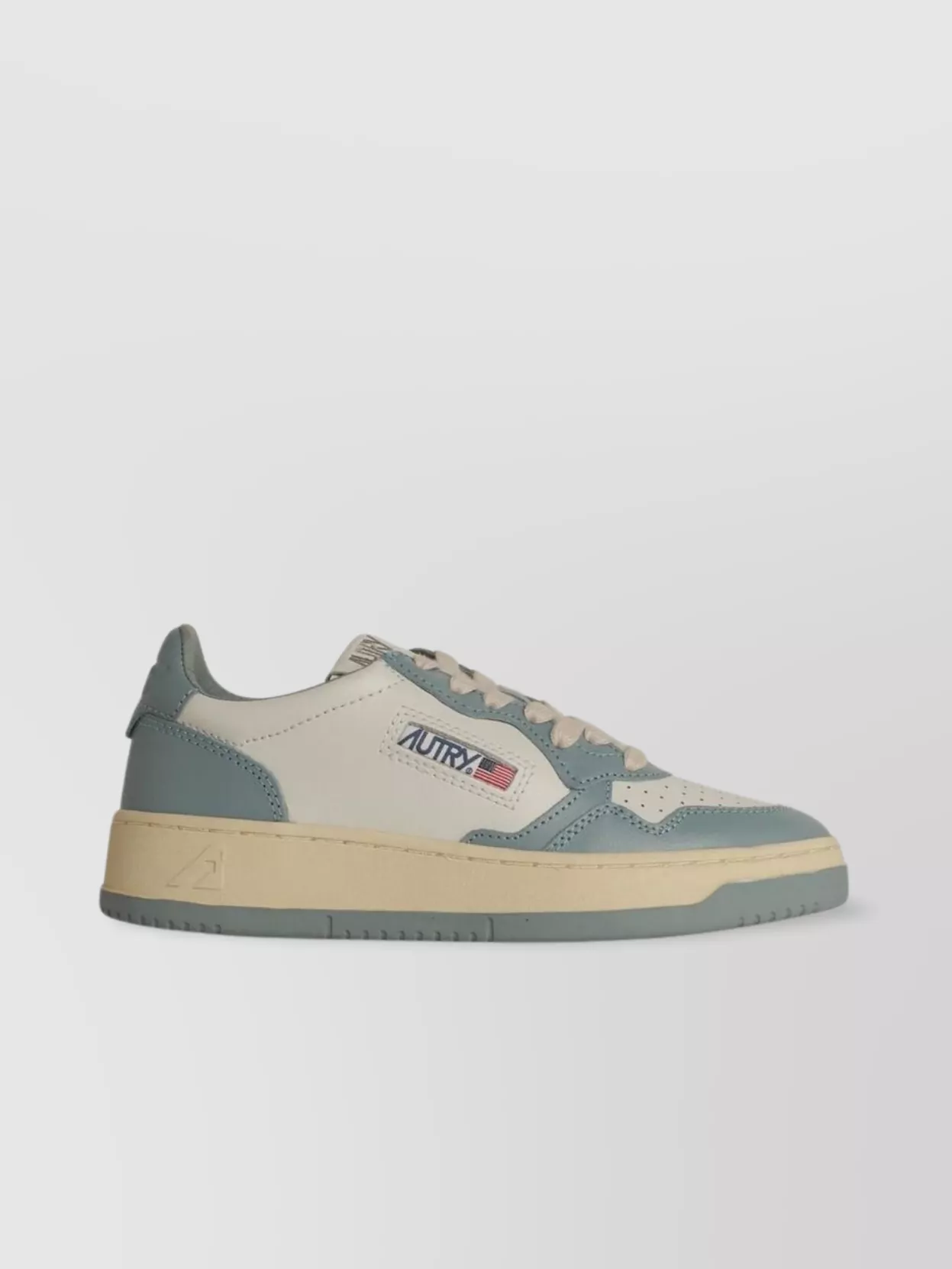 Autry Leather Sneakers With Rubber Sole And Perforated Toe In Metallic