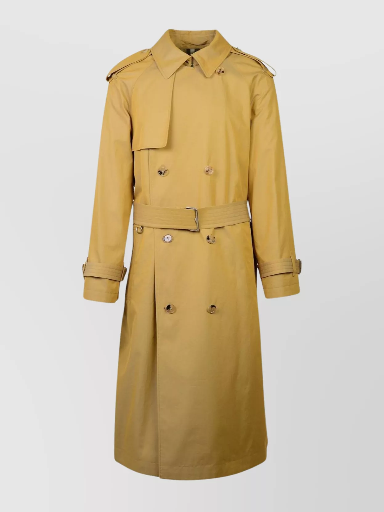 Shop Burberry Trench Coat Cotton Belted Waist