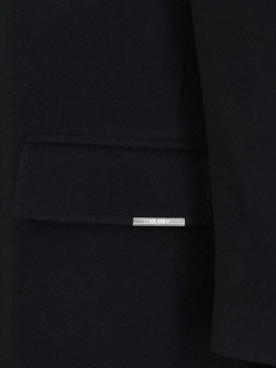 The Attico Cashmere Wool Relaxed Long Single-Breasted Coat With Fringed Scarf