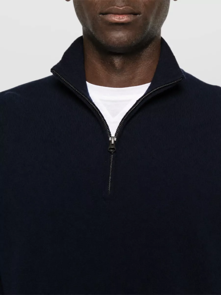 Lisa Yang Cashmere Half-Zip Stand-Collar Sweater
