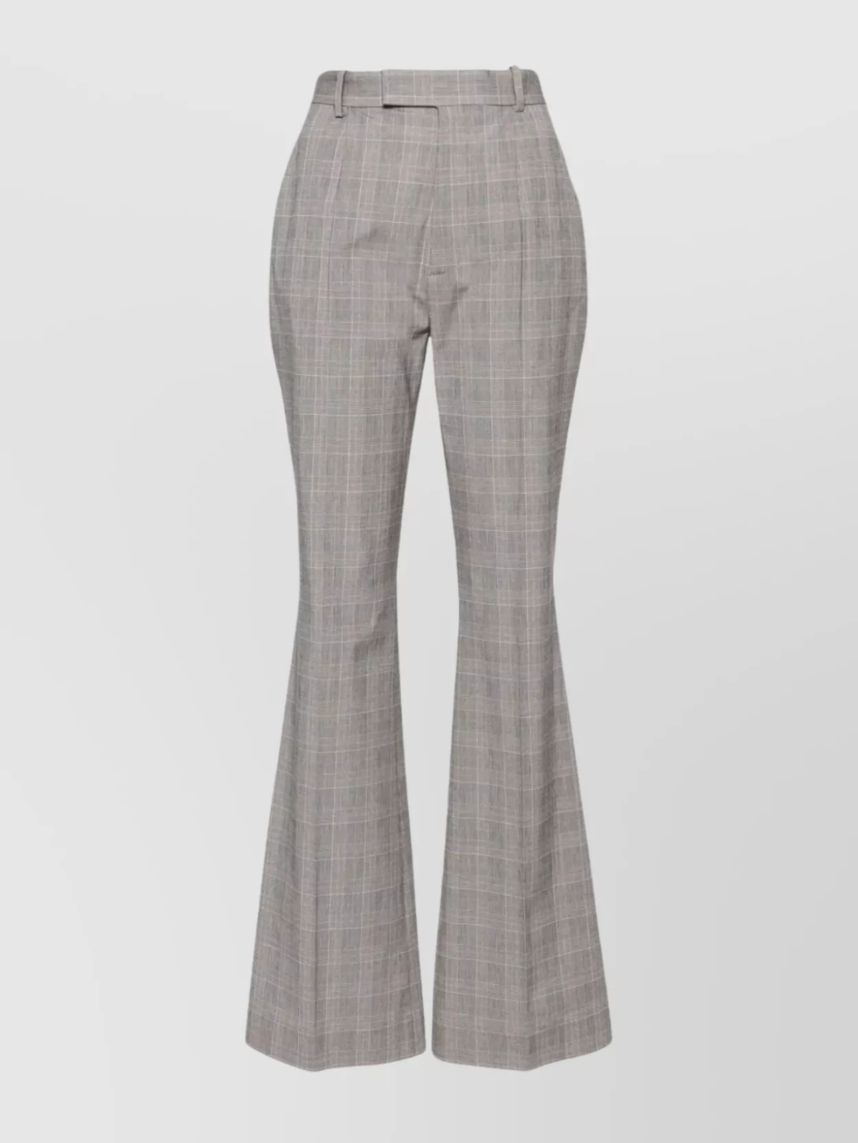 Shop Vivienne Westwood Flared Checkered Stretch-cotton Trousers In Grey