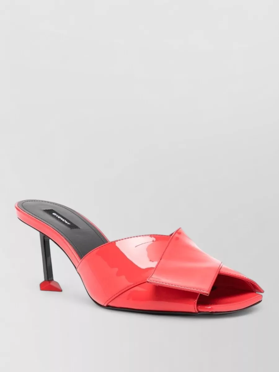 Givenchy Mules Sandals Bow Detail Open Toe Patent In Red