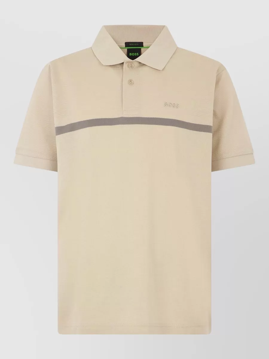 Boss striped short-sleeve polo shirt