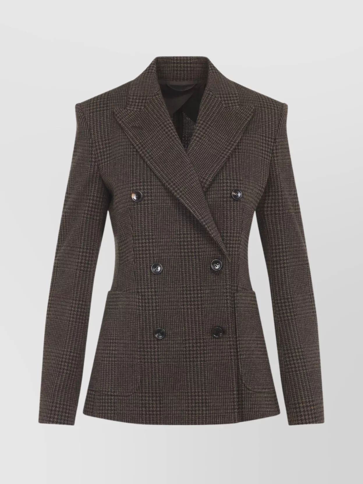 Max Mara Zulma Check Pattern Jacket In Brown