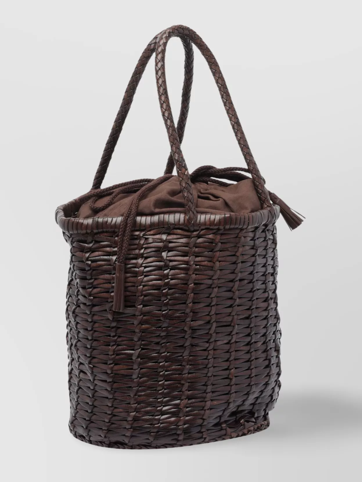 Dragon Diffusion Large Woven Bucket Bag With Top Handles