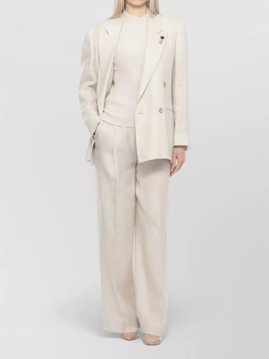 Lardini Linen Double-Breasted Blazer