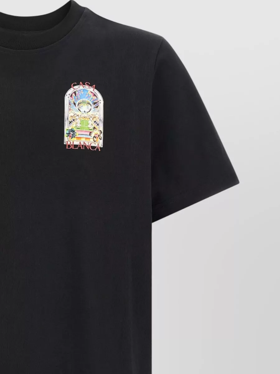 Casablanca Tennis Court Graphic Crew Neck T Shirt