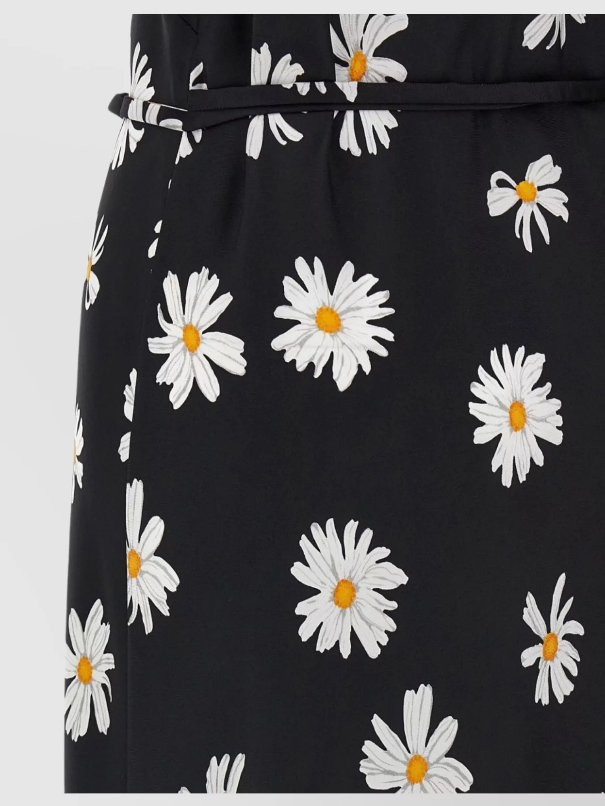Moschino All-over Daisy Print Silk Twill Midi Dress In Black