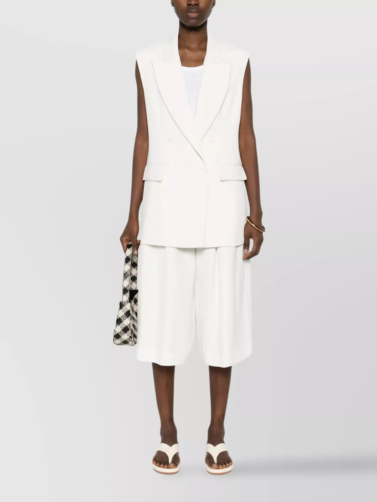 P.a.r.o.s.h Wide Leg Trousers With Pleats And Pockets In White