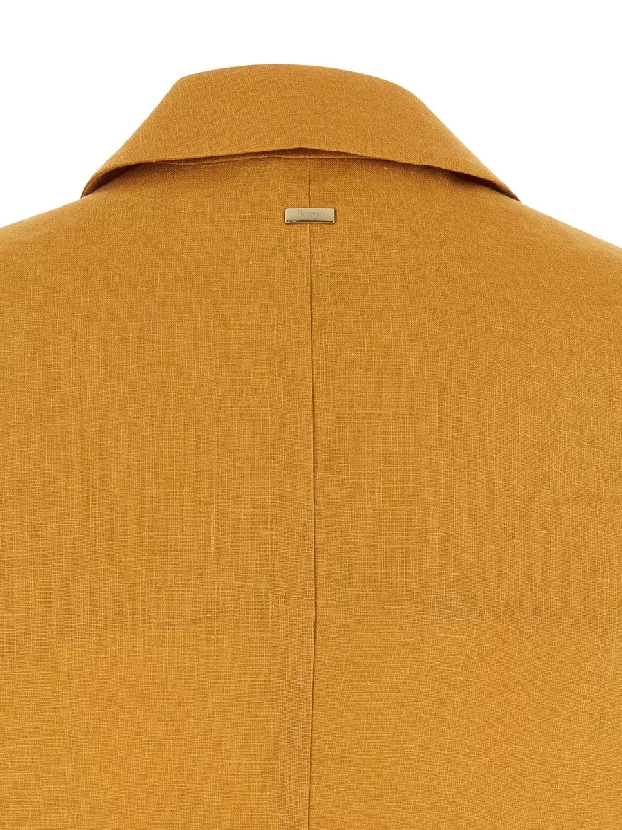 Herno Linen Double-Breasted V-Neck Waistcoat