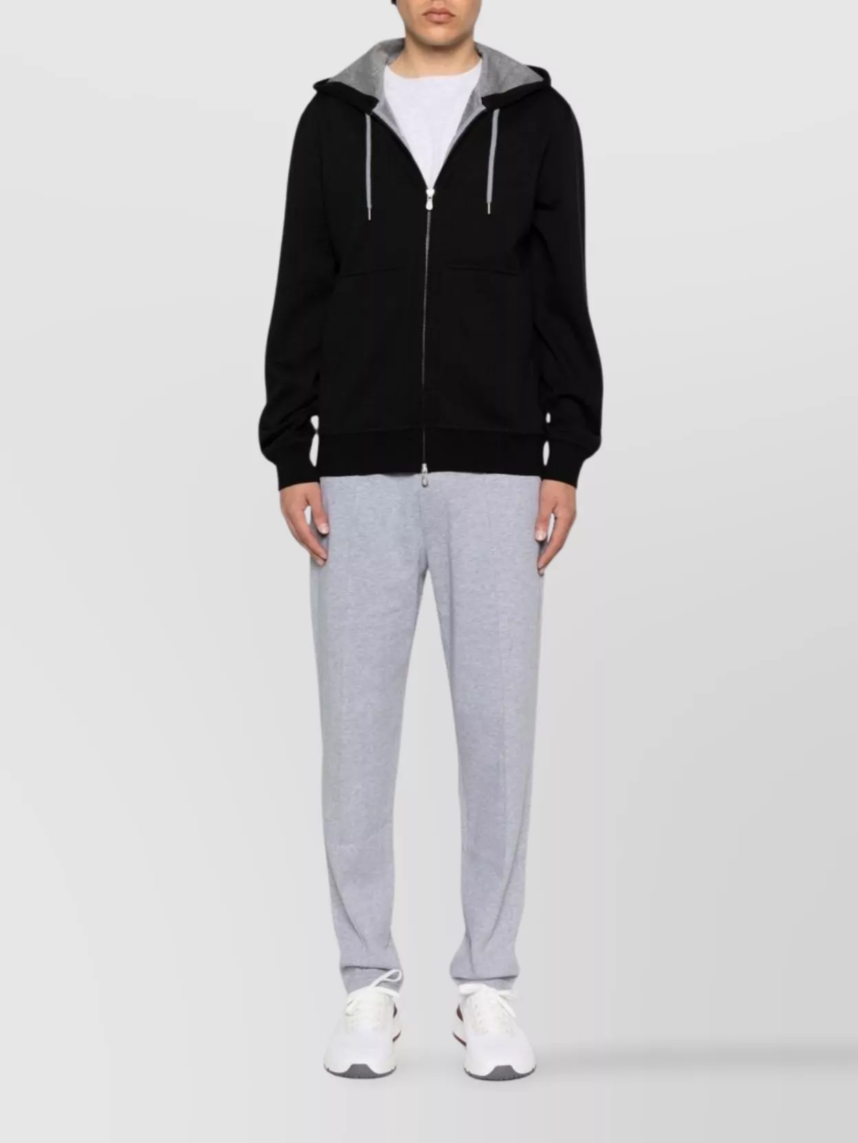 Brunello Cucinelli Hoodie Cotton Drawstring In Black