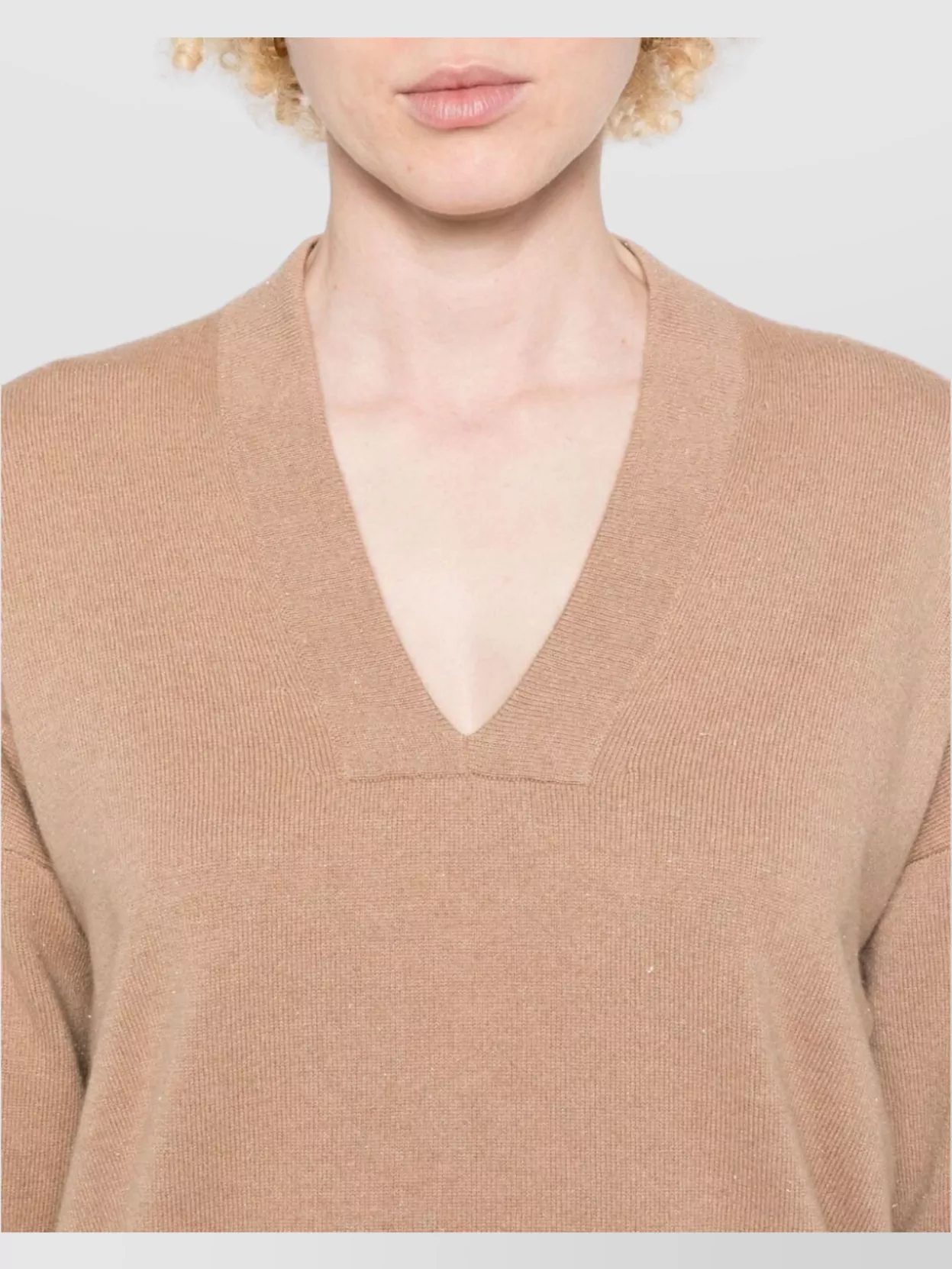 Peserico Knitwear With Dropped Shoulders And V-Neckline