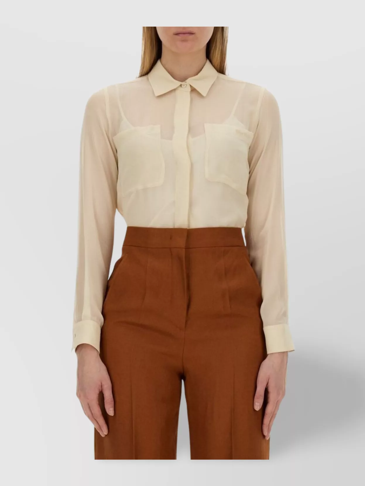 Max Mara Summer Breeze Button Down Shirt In Neutral