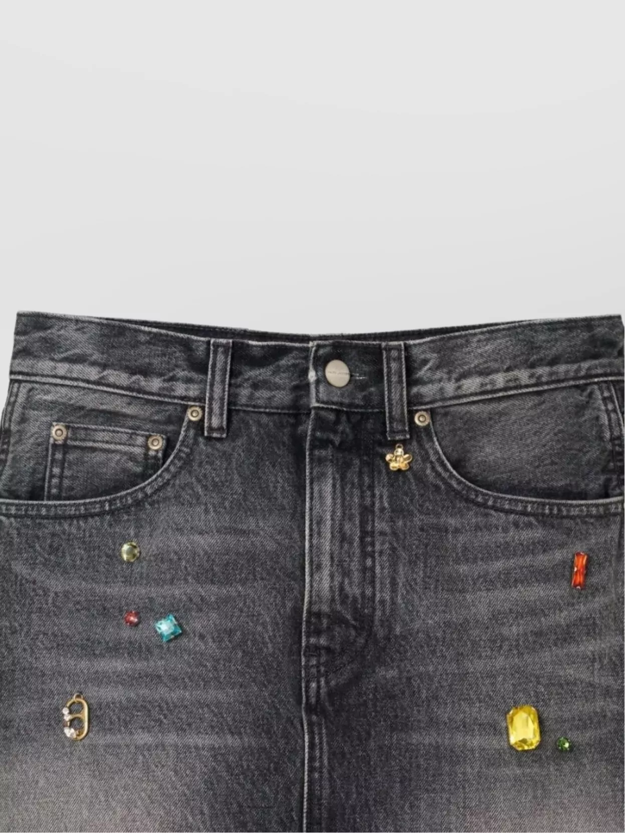 Marc Jacobs Midi Denim Skirt With Back And Front Pockets