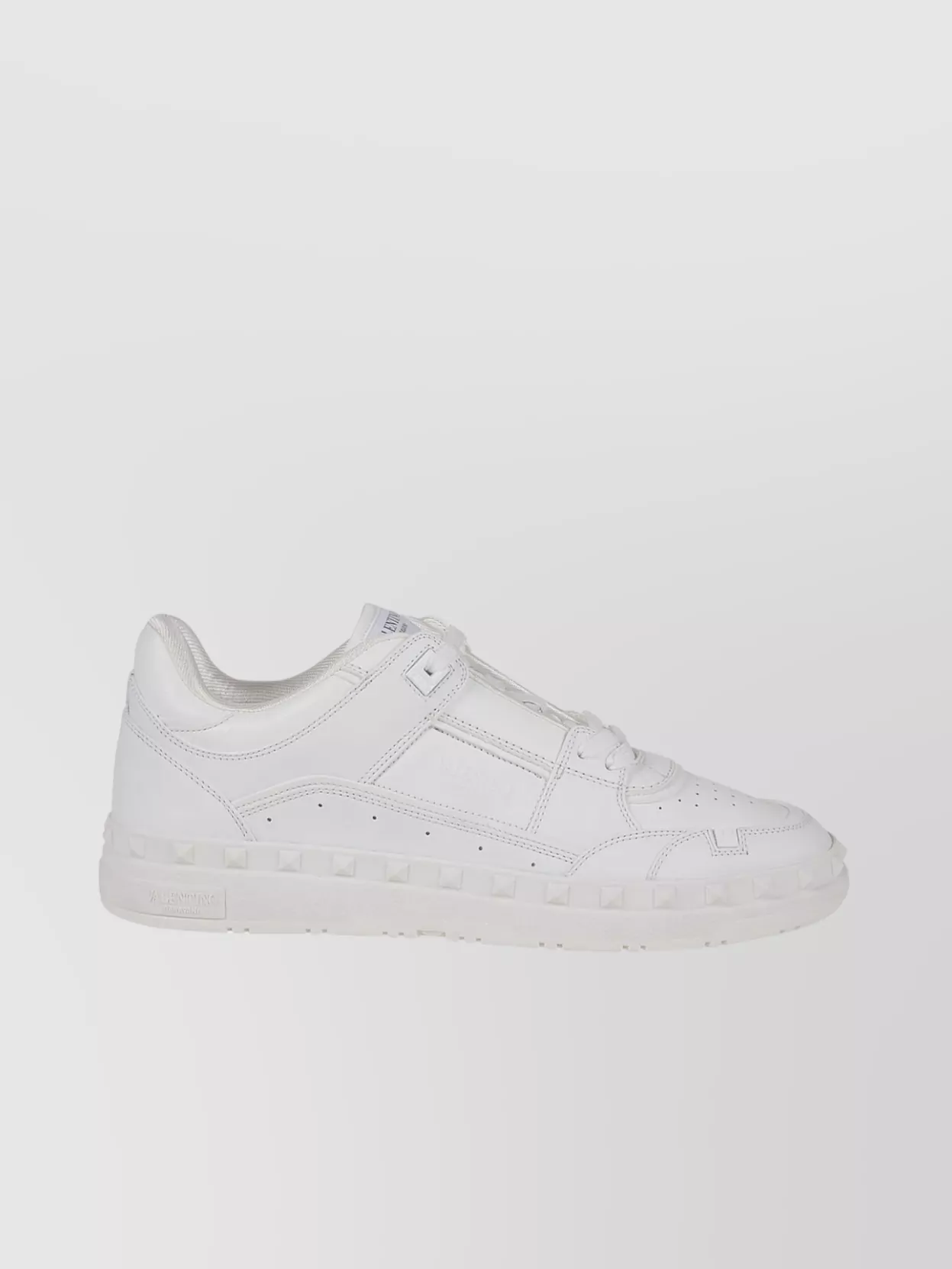 Shop Valentino Textured Perforated Low-top Sneaker