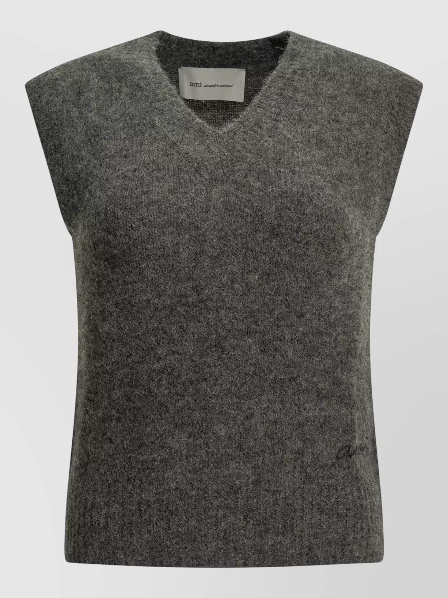 Ami Paris Ribbed Logo Vest
