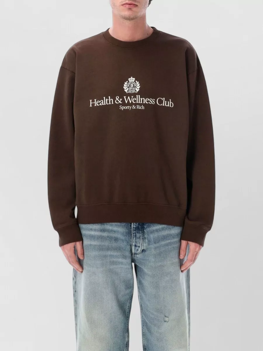 Sporty & Rich cotton logo-print crewneck sweatshirt