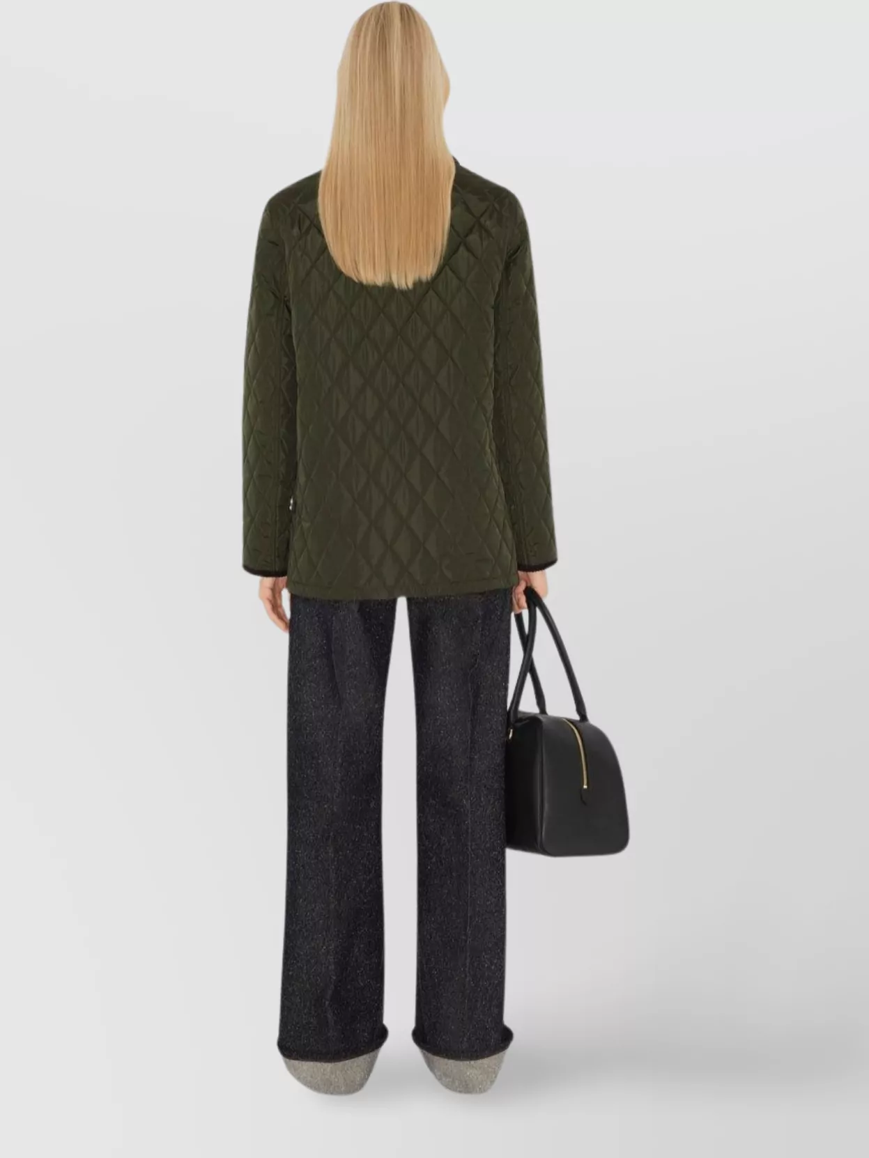 Burberry Quilted Nylon Barn Jacket With Corduroy Collar In Brown