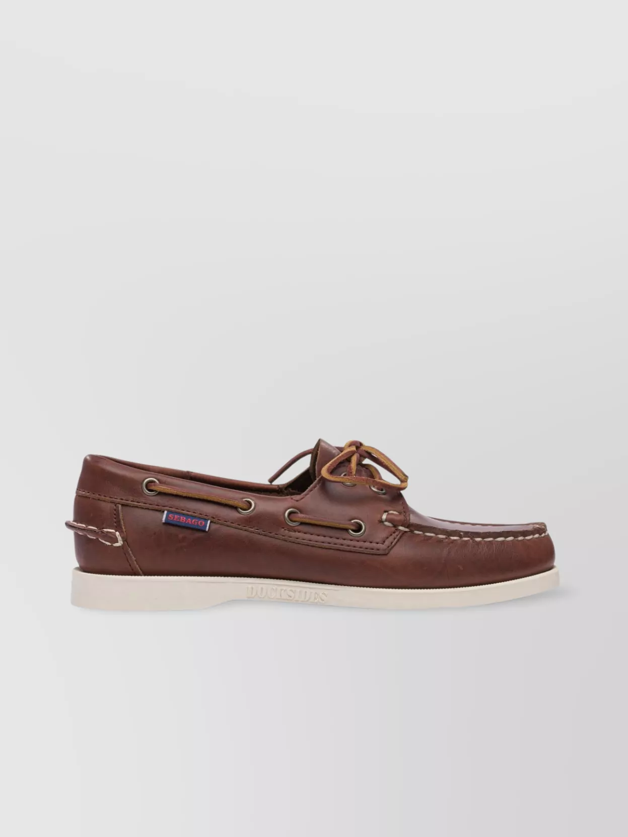 Sebago Slip-on Shoes With Stitching And Lace Detail In Brown